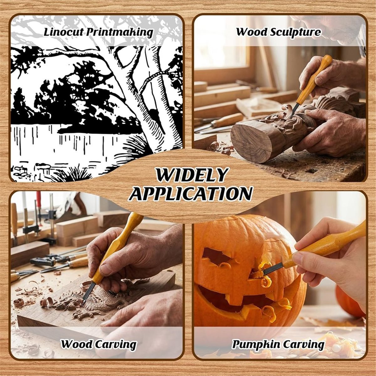 Linocut Carving Tool - Ensemble d'outils de sculpture 5 pièces