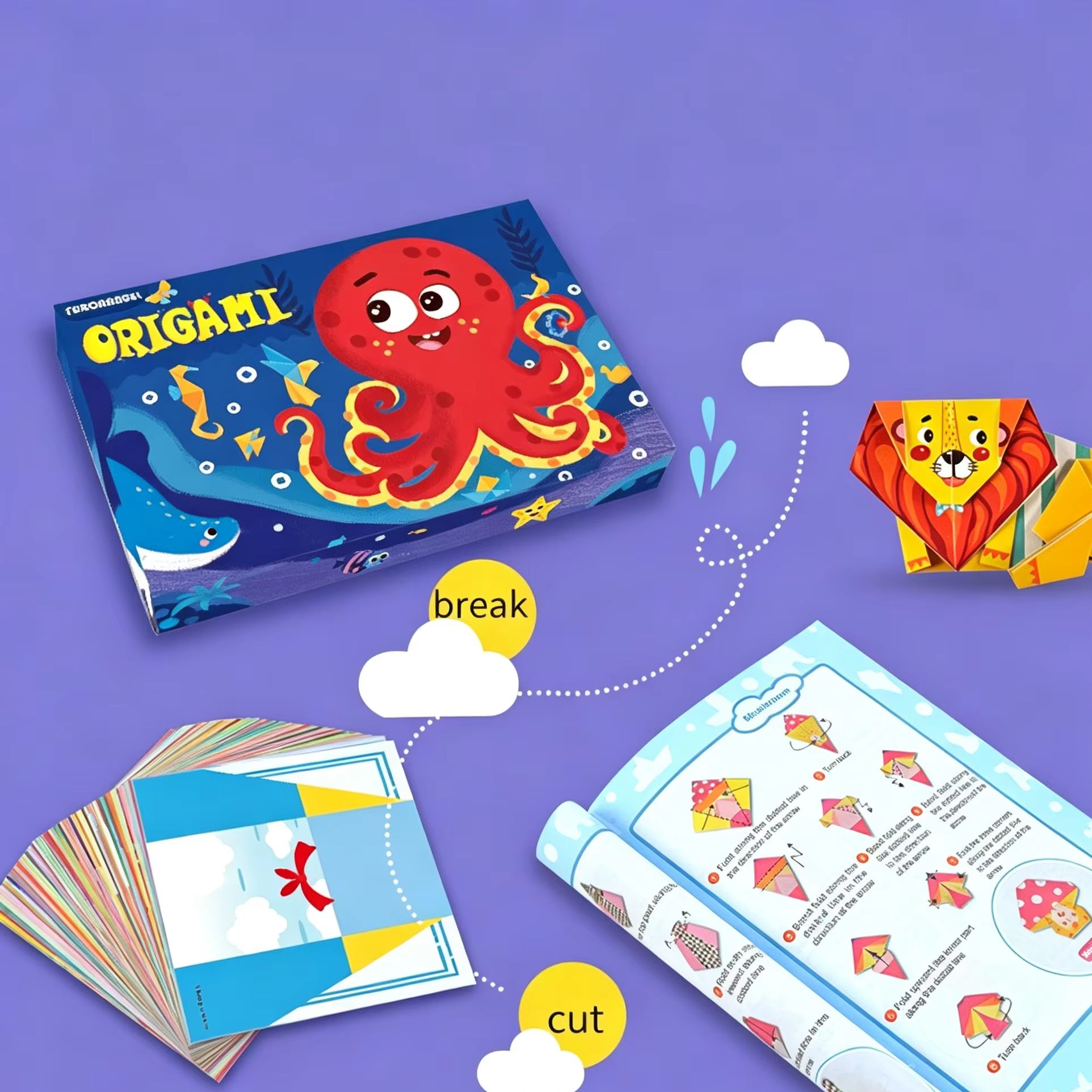 Art Craft For Toddlers - 108 pages de papier origami Montessori