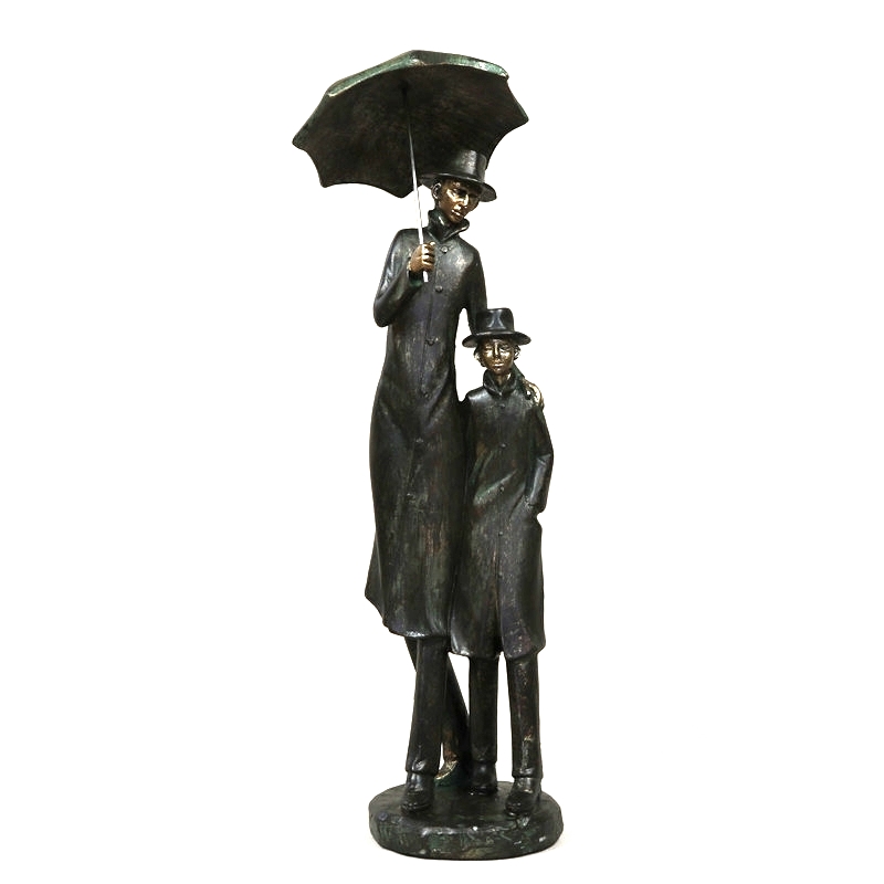 Art And Craft For Father'S Day - Statue Vintage père et fils faite