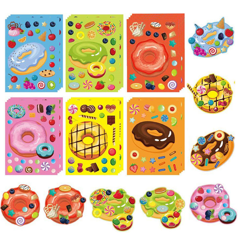 Art Craft For Toddlers - Autocollants créez un visage beignet pour