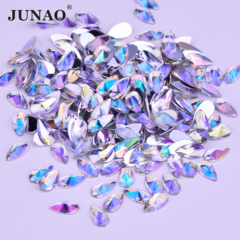 Craft And Art Difference - JUNAO-Strass cristal AB à dos plat,