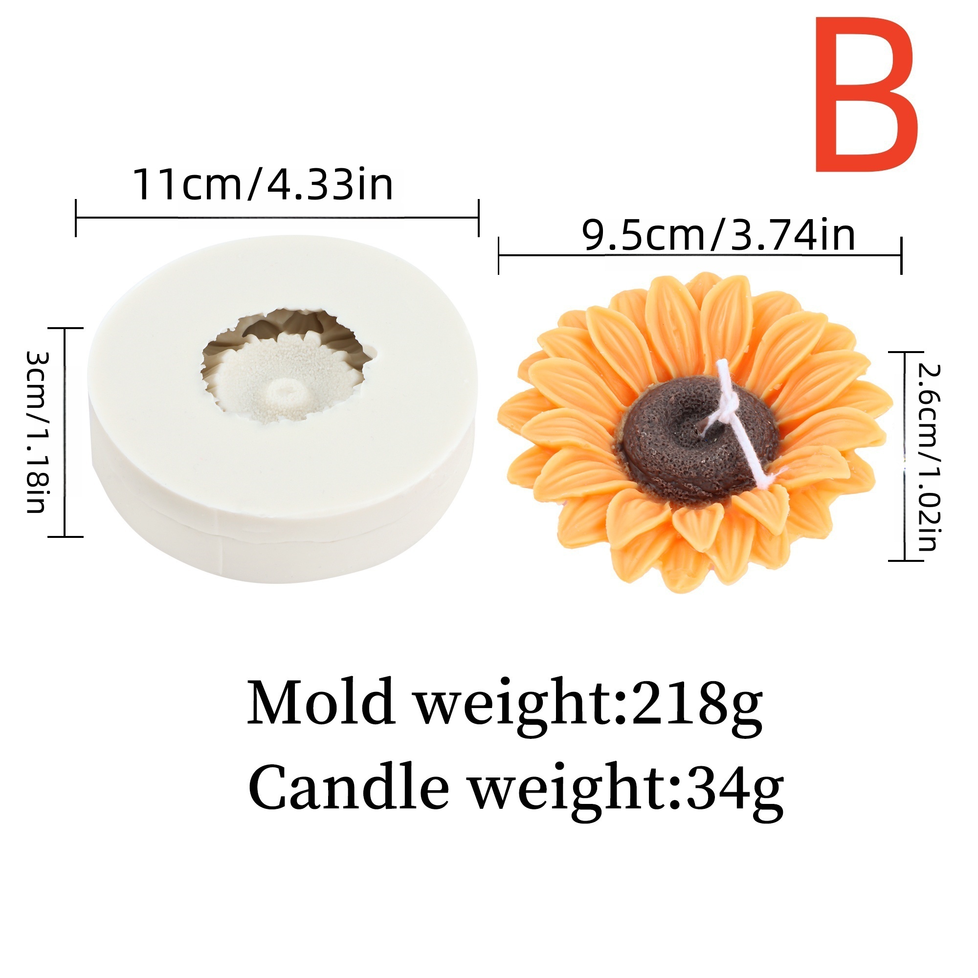 Moule à bougie tournesol 3D en - Art Craft Picture avis et prix