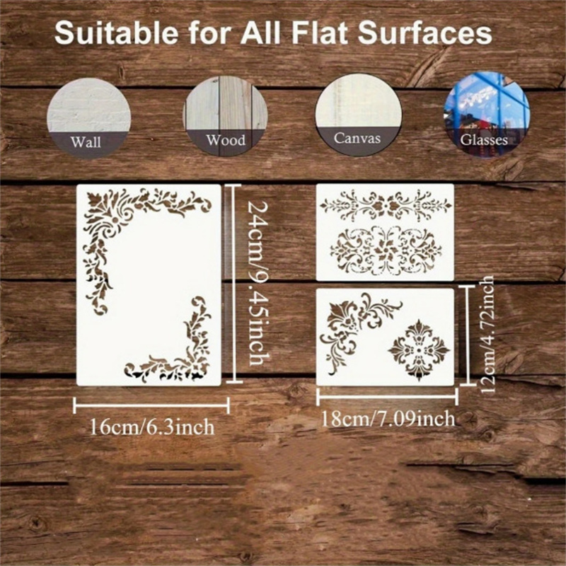 6 pochoirs floraux d'angle pou - Art Craft Template avis et prix
